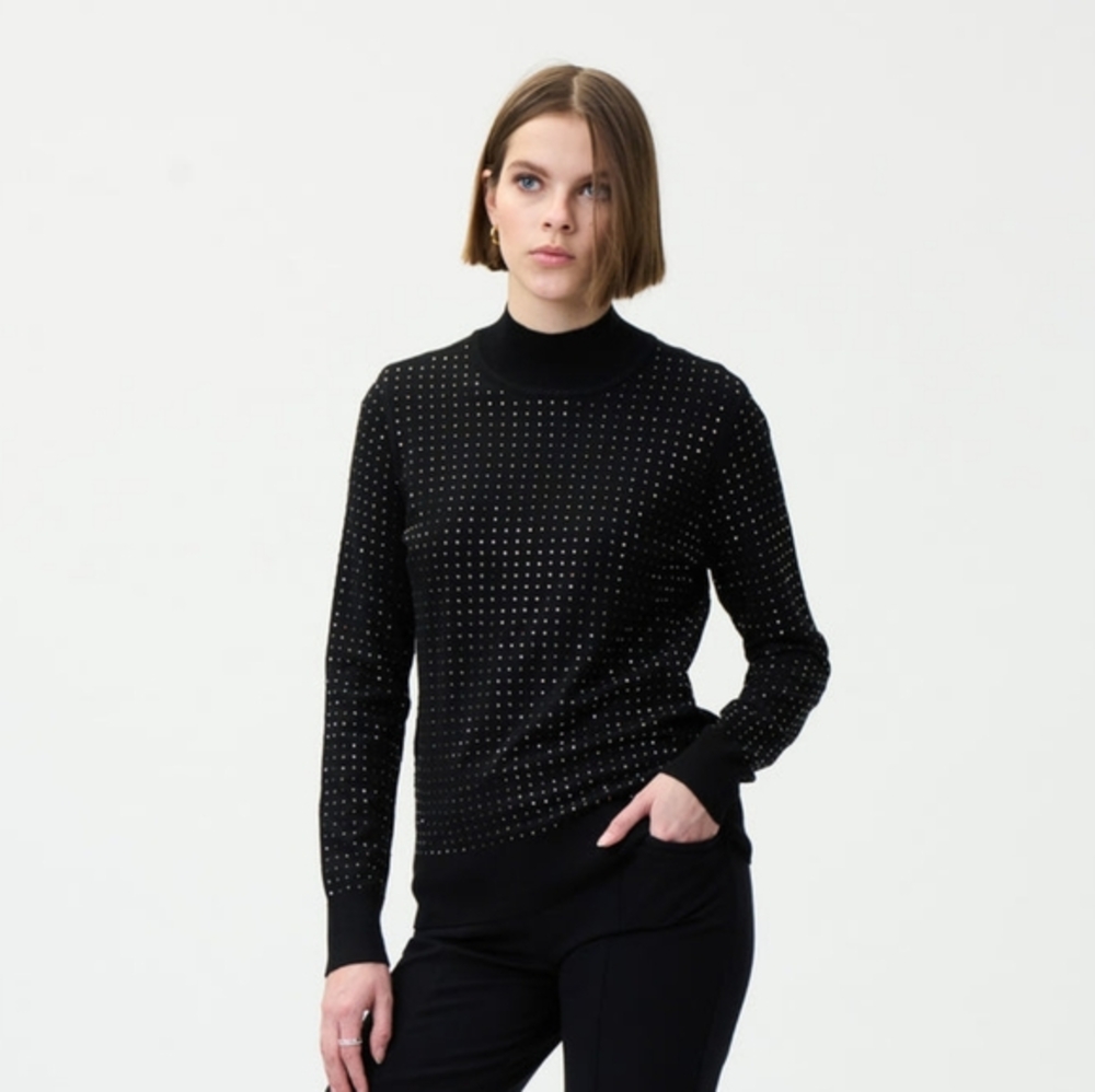 JOSEPH RIBKOFF Stud Mock Neck Top 224945 - Size M